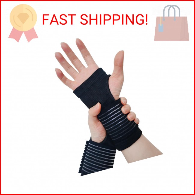 WOXVM 2 Pack Wrist Brace, Compression Wrist Support Splint for Women Men, Adjust