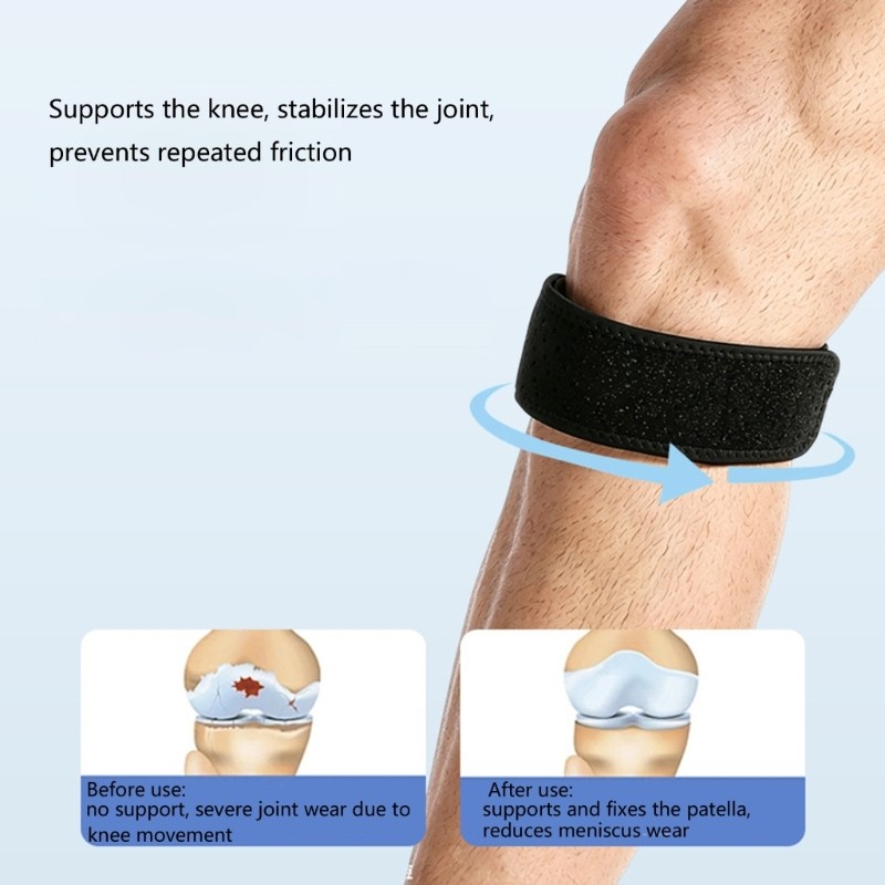 Shock Absorption Silicone Cushioned Patella Knee Brace for Soccer Basketball