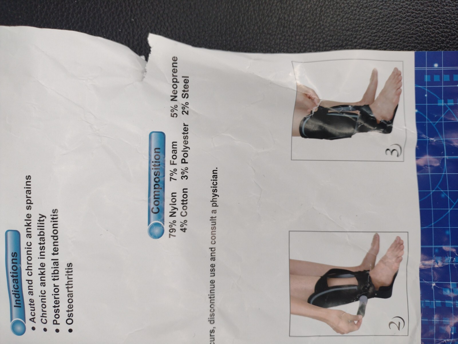 Active Left Ankle Brace Size Small ISO13485 Support