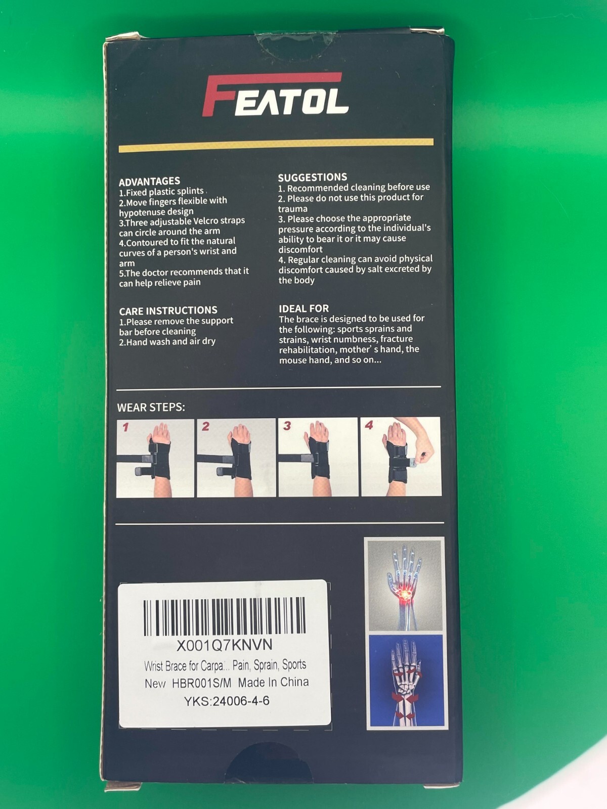 Featol S/M Right Hand Wrist Brace