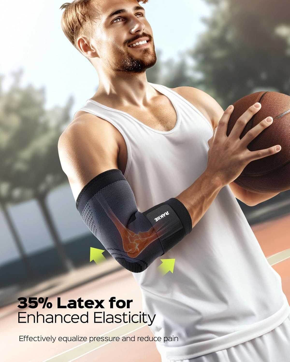 Elbow Support Brace for Men and Women 2 Pack L Elbow Compression Sleeve Elbow B.