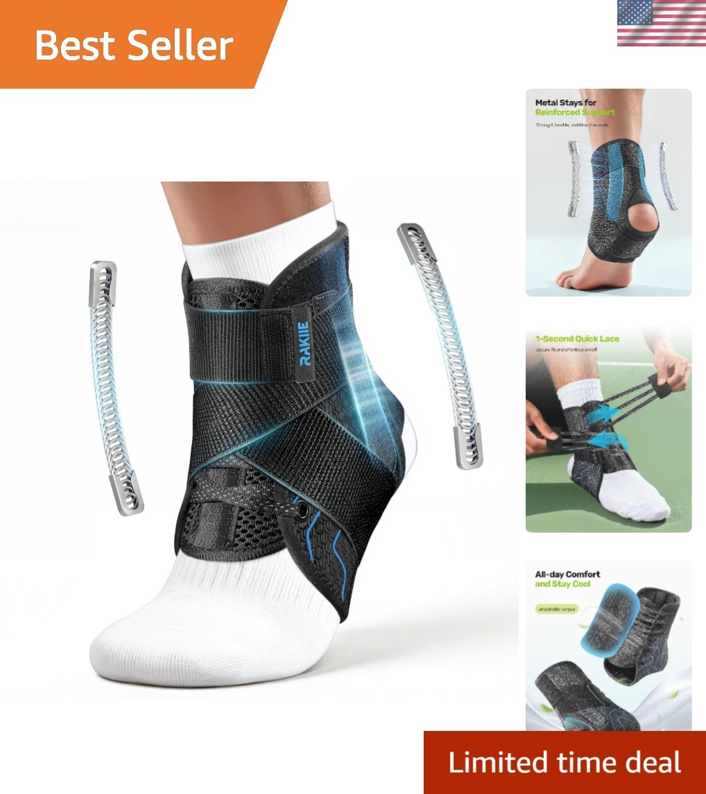 Quick Lace-Up Ankle Stabilizer – Breathable, Adjustable & Slim Fit for Sports, M