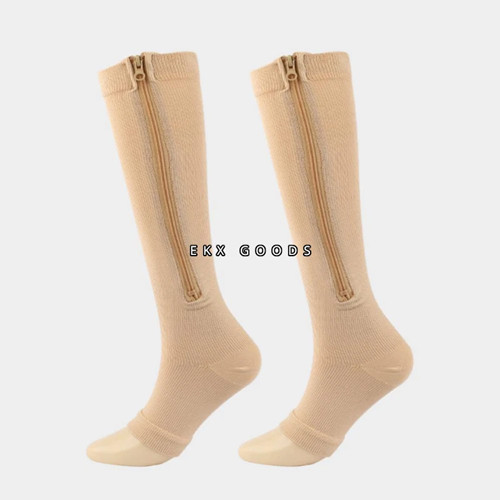 Zipper Open Toe Compression Socks 20-30mmHg Calf Leg Ankle Support Stocking XXL