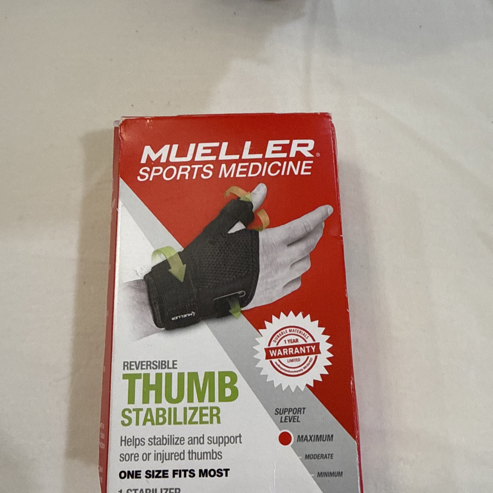 Müller 62712 Sports Reversible Thumb Stabilizer – Black Open Box