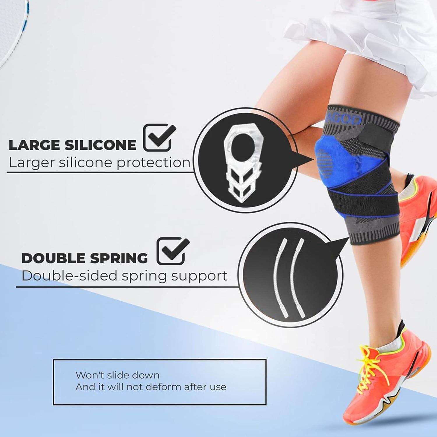 Knee Sleeve Compression Brace Support Joint Pain Arthritis Relief Running Sports