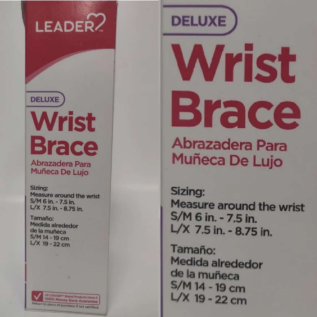 Leader Deluxe Left Hand Wrist Brace Black Large/X-Large Left Hand