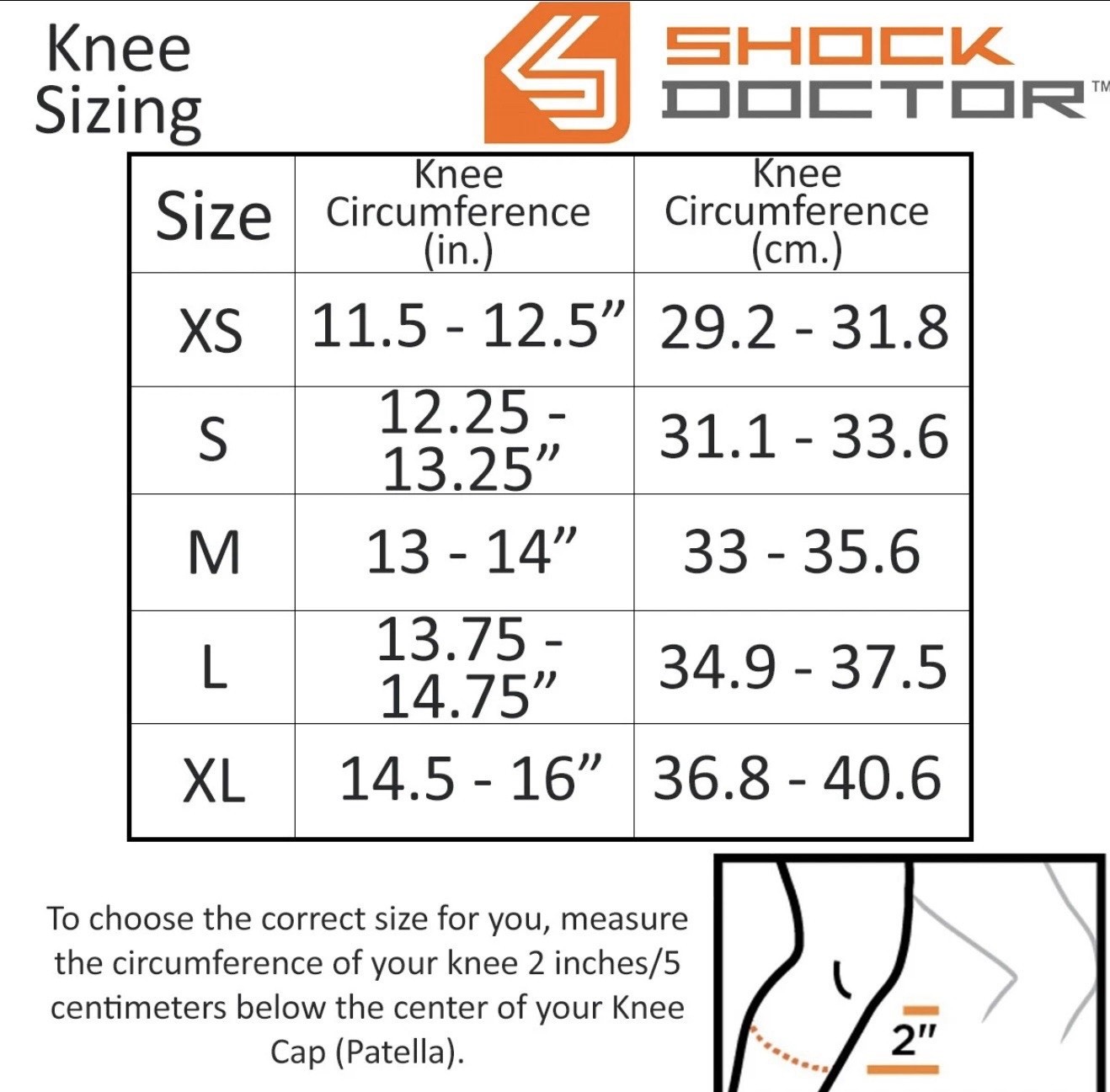 SHOCK DOCTOR 870 NEOPRENE ADJUSTABLE KNEE BRACE SIZE LARGE ADULT