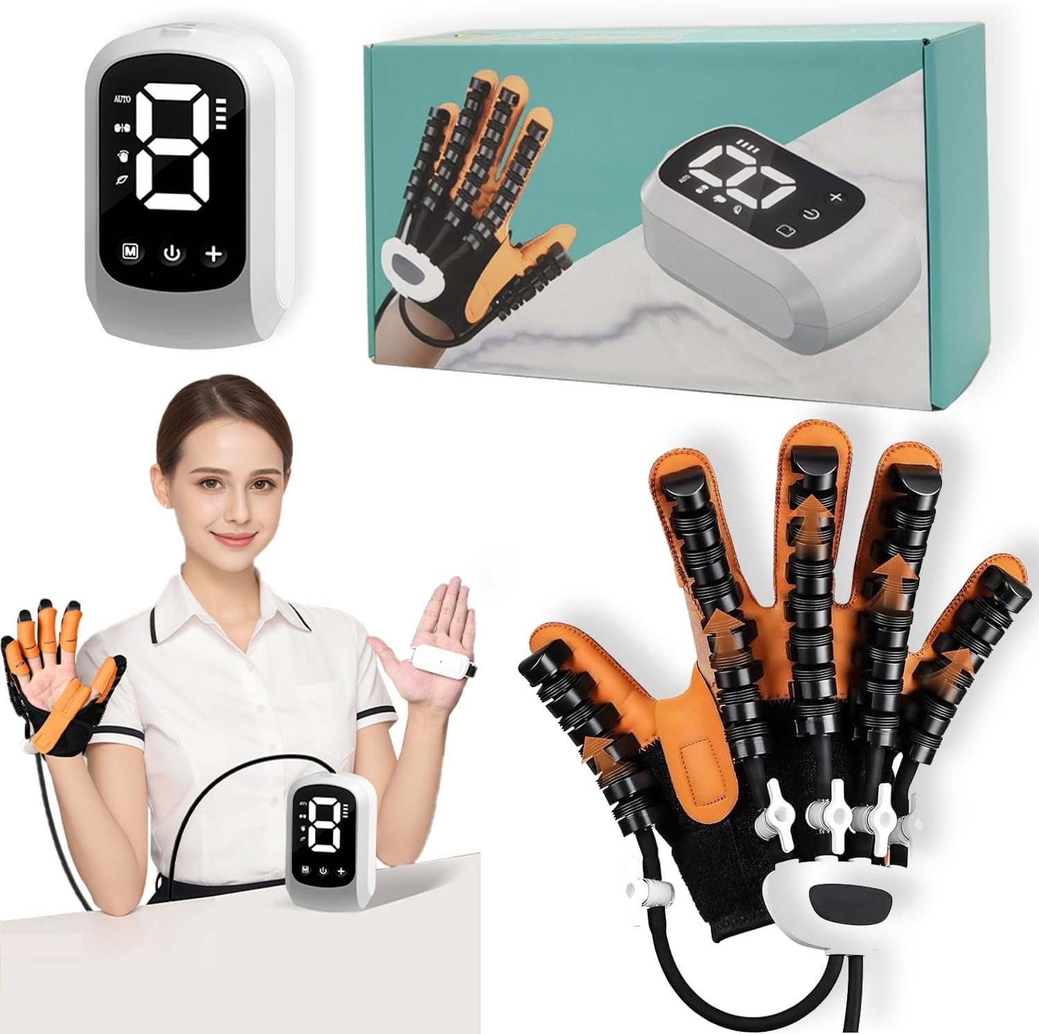 Newly upgraded rehabilitation robot gloves with stroke hemiplegia hand massage