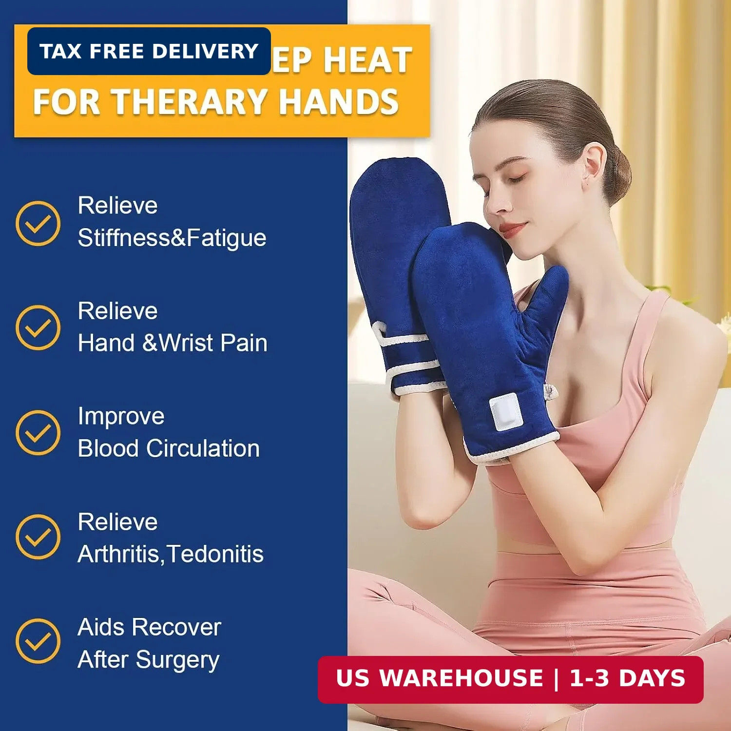 AOKESTE Heated Gloves for Arthritis,Heating Pad for Hands for Pain Relief,Hand H