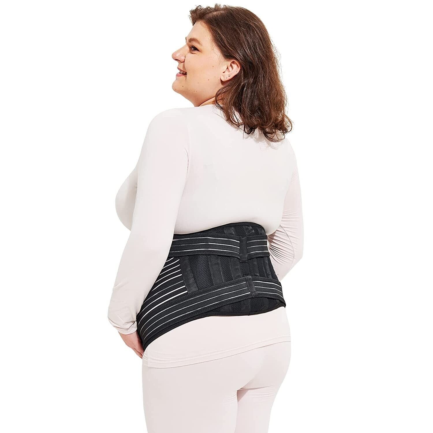 ECOPARTY Maternity Belt, Belly Band Waist Abdominal Back Support~BLK-3XL
