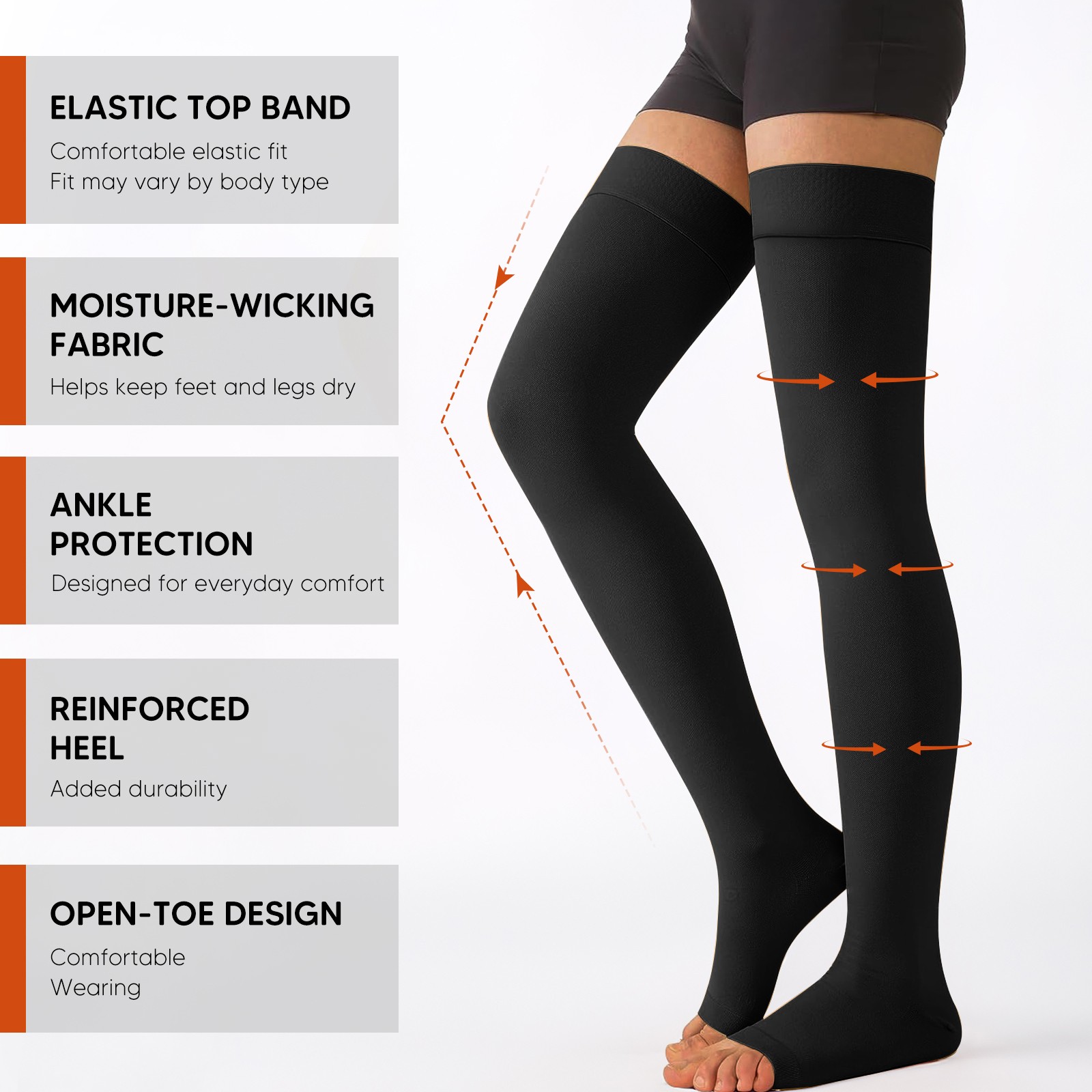  6 Pairs Compression Socks – Knee High Support for Running & Sports S-XXL