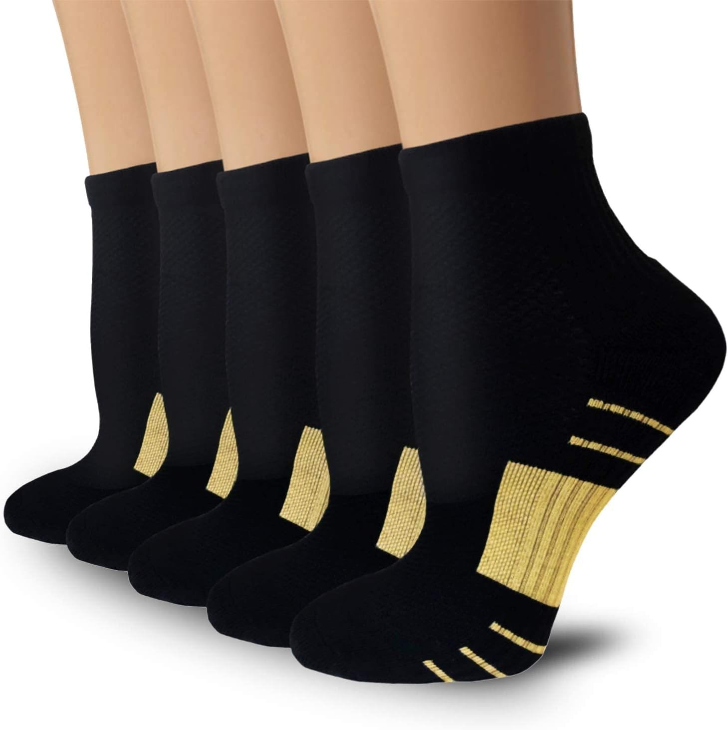 Compression Therapy Socks – 5 Pairs Copper Support for Athletes & Everyday Use