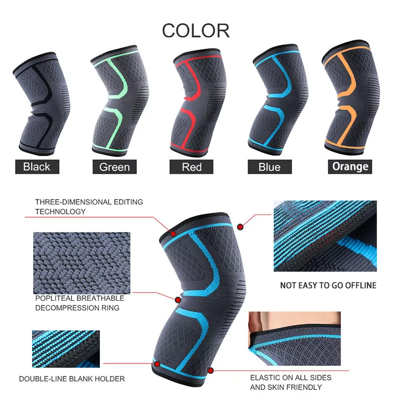 1/2Pcs Knee Sleeve Compression Brace Support For Sport Joint Pain Arthritis