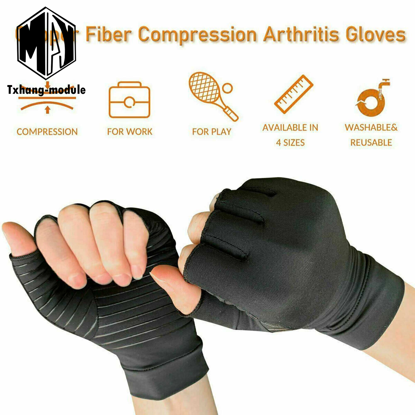 Copper Arthritis Gloves Compression Joint Rheumatoid Osteoarthritis Relief A2TM