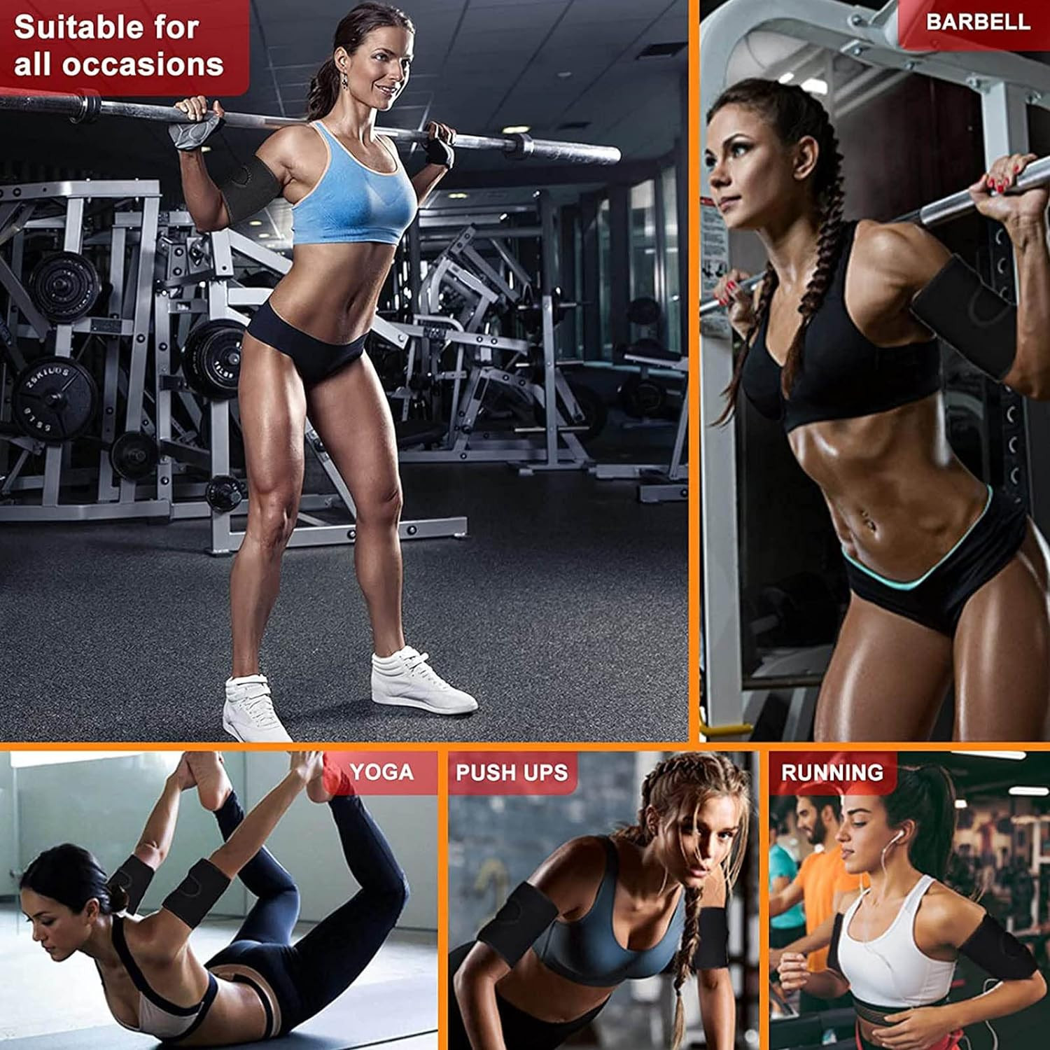 Upper Arm Compression, Biceps Triceps Tendon Brace Support, Pain Relief Adjustab