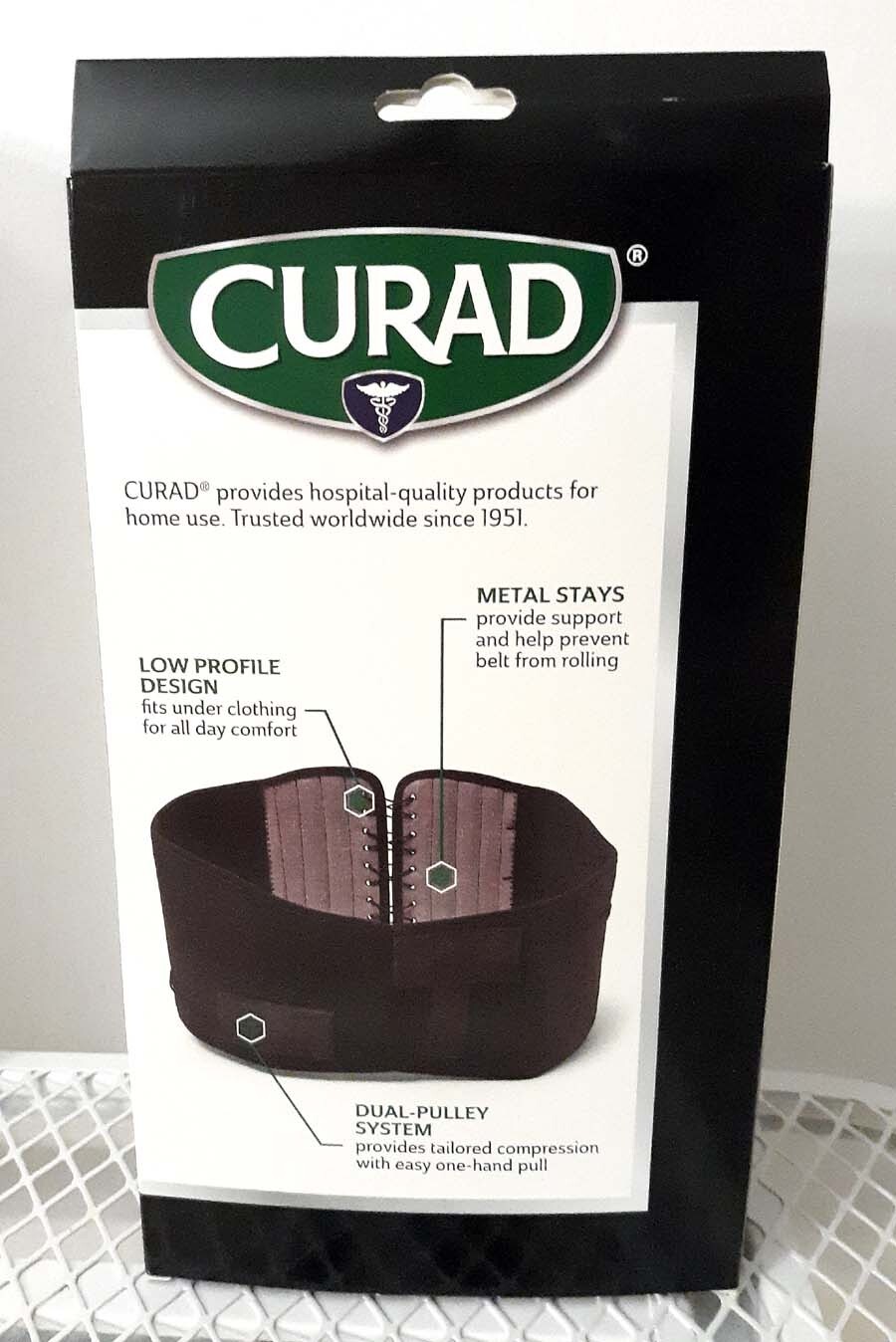 NIB CURAD Back Support with Dual- Pulley System Adjustable Compression-L-XL