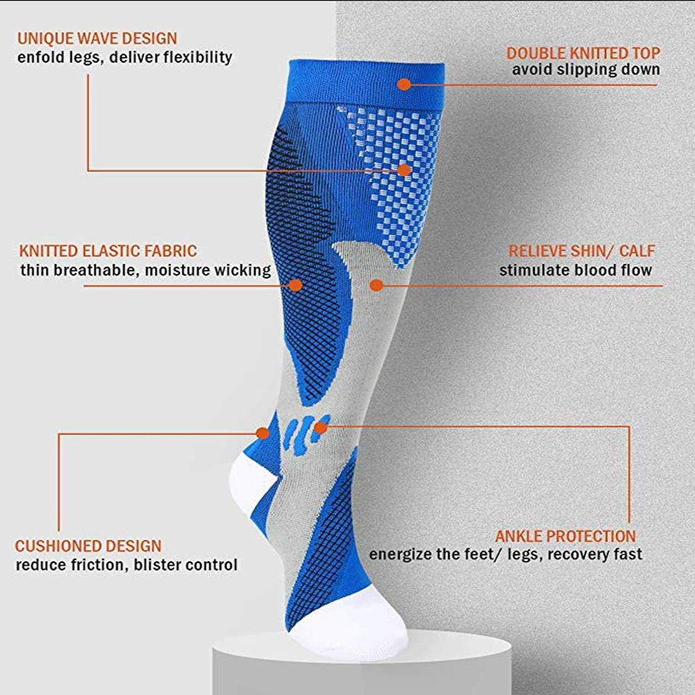 1-3 Pairs Copper Compression Socks 20-30mmHg Graduated Support Mens Womens S-XL