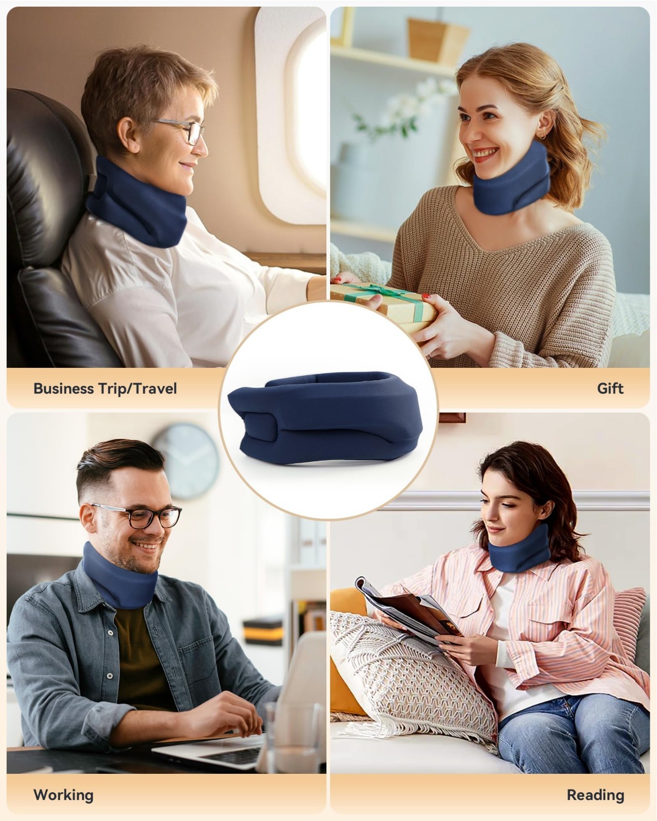 Heated Neck Support Brace – Cervical Collar with Heating Pad, Soft Foam Relief f
