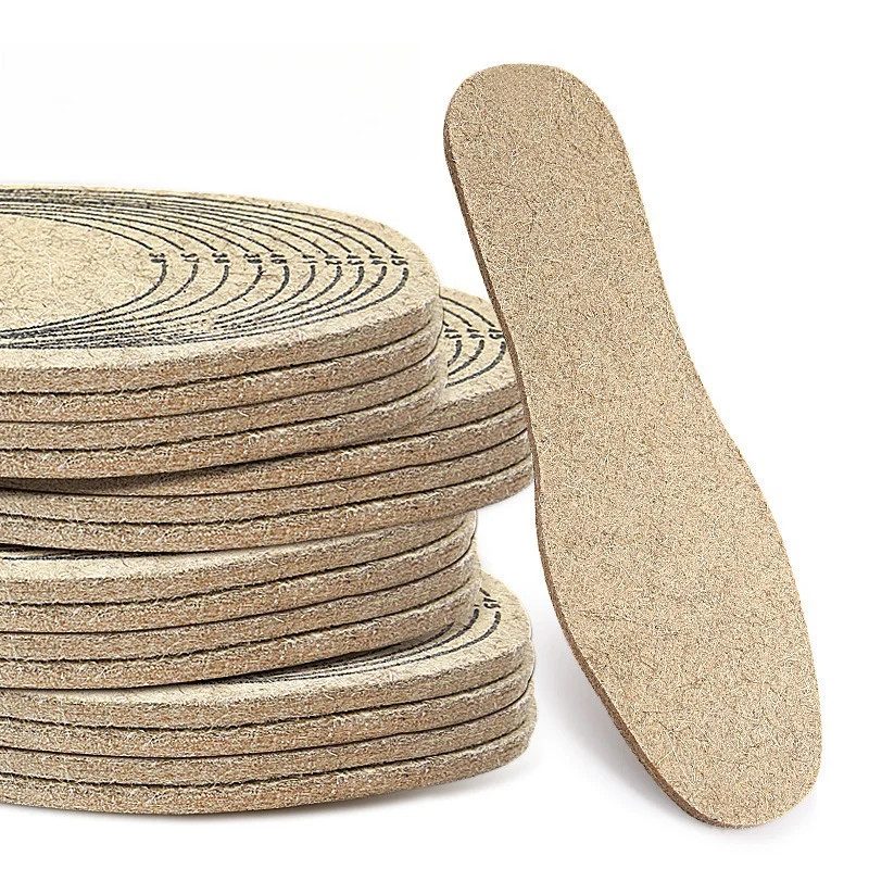 Wool Felt Insoles For Shoes Men Women Warm Shock-absorbing Insoles Shoes Pad Inl