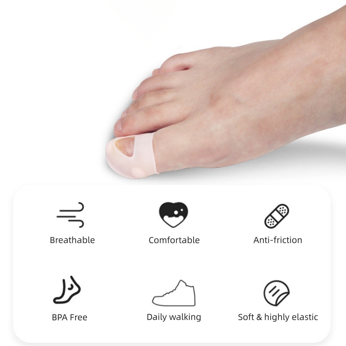 Big Toe Protectors Silicone Toe Caps To Cushion Toe Blister Corn Callus Walking