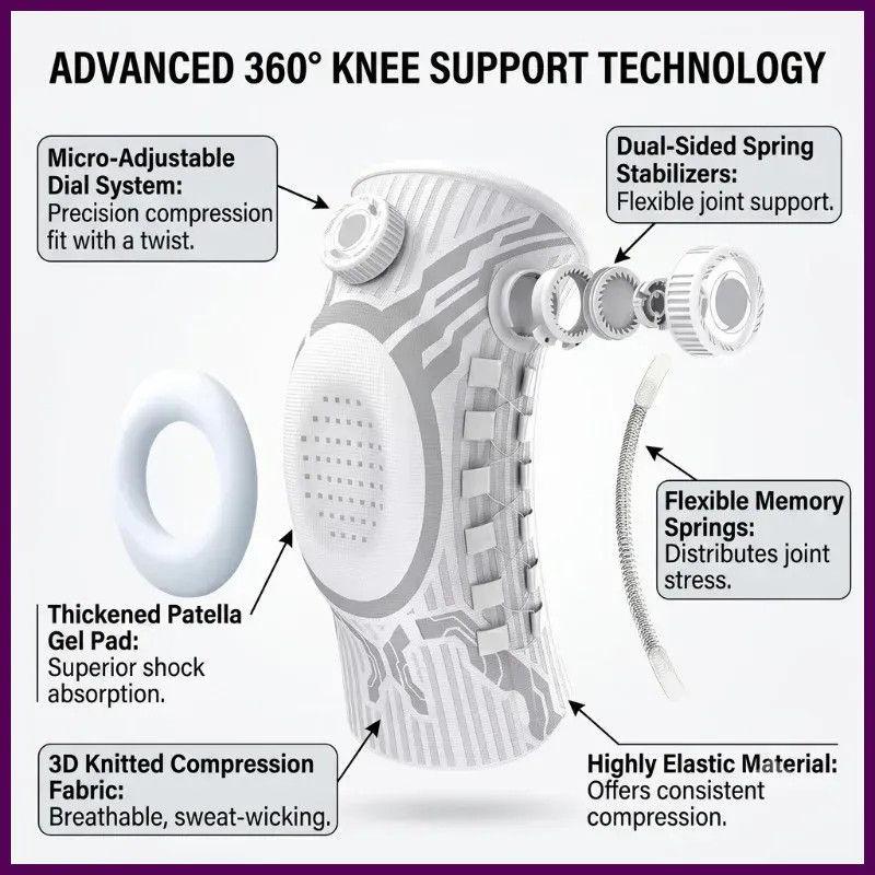 Smart Knob-Type Sports Knee Brace For Joint Pain Meniscus Tear Running Sports