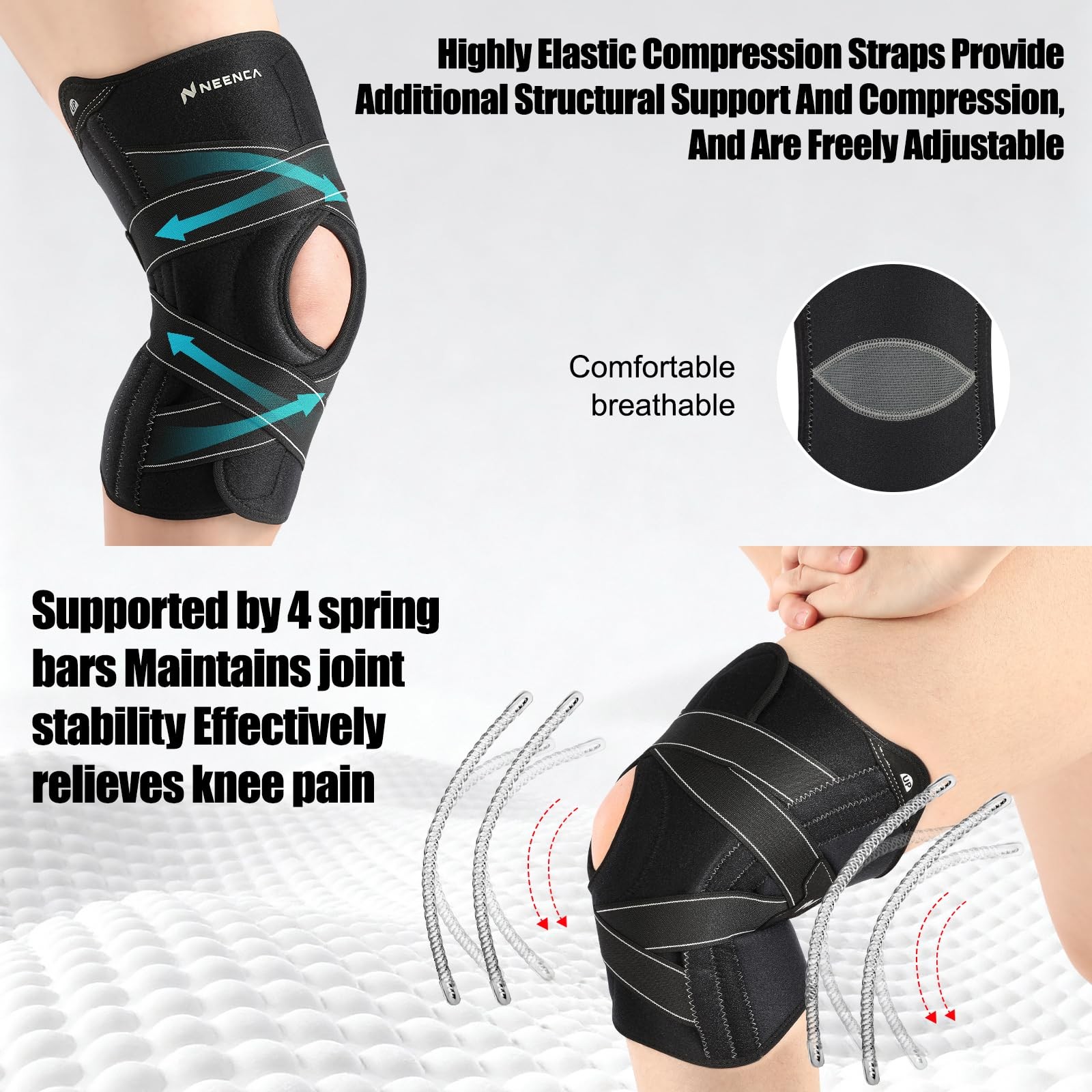Knee Brace for Women & Men, Compression Knee Support with X-Straps Design – A…