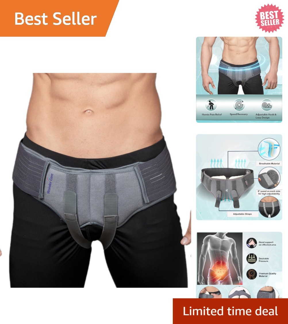 Men’s XL Hernia Brace with Removable Pads – Inguinal Support for Daily Relief