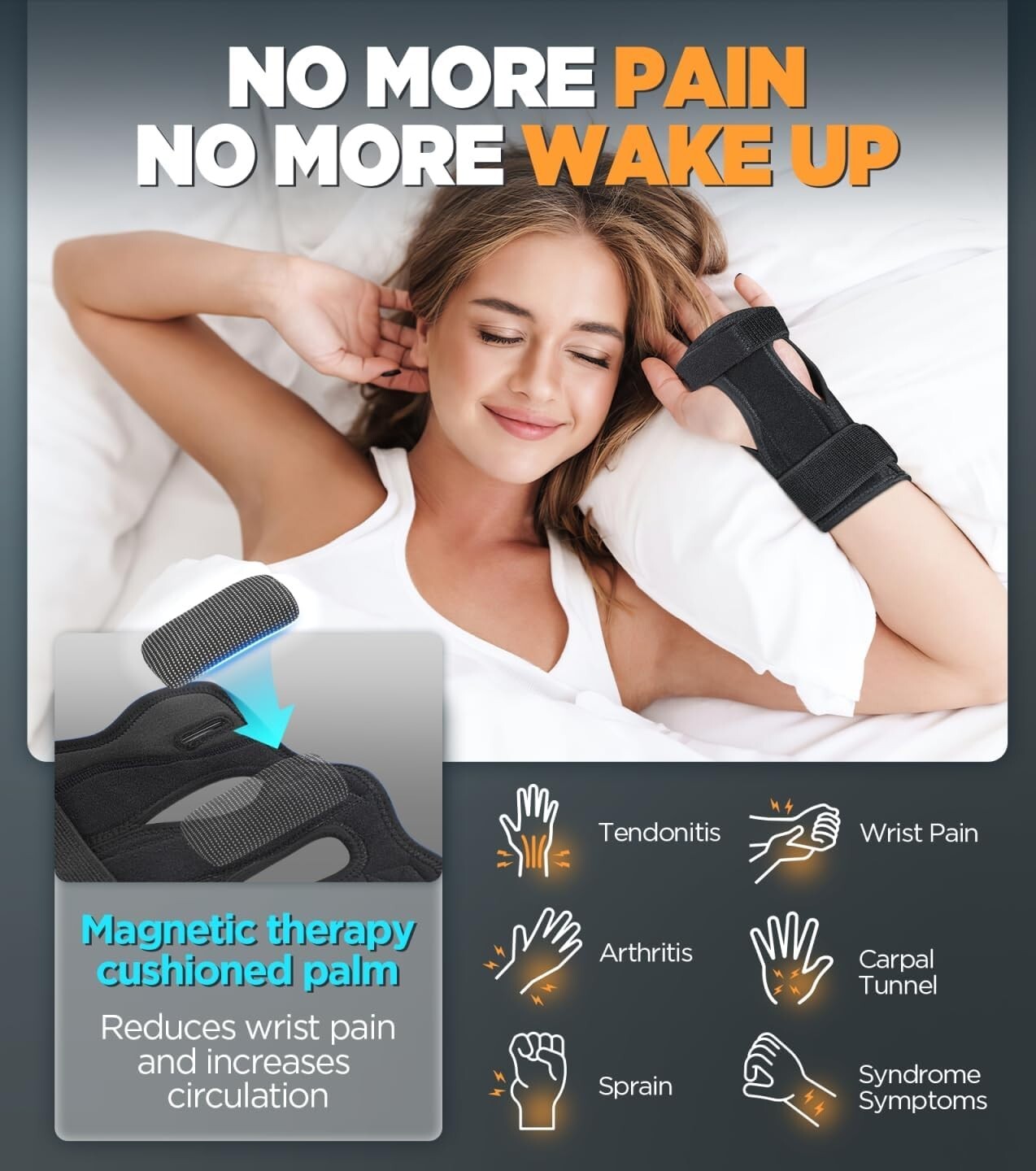 Wrist Brace for Carpal Tunnel Left Hand Black