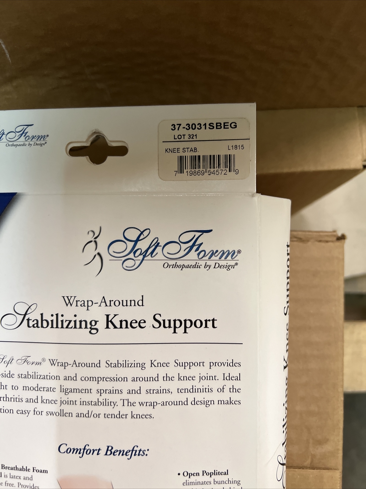 FLA Soft Form Wrap-Around Stabilizing Knee Support Beige X-Small