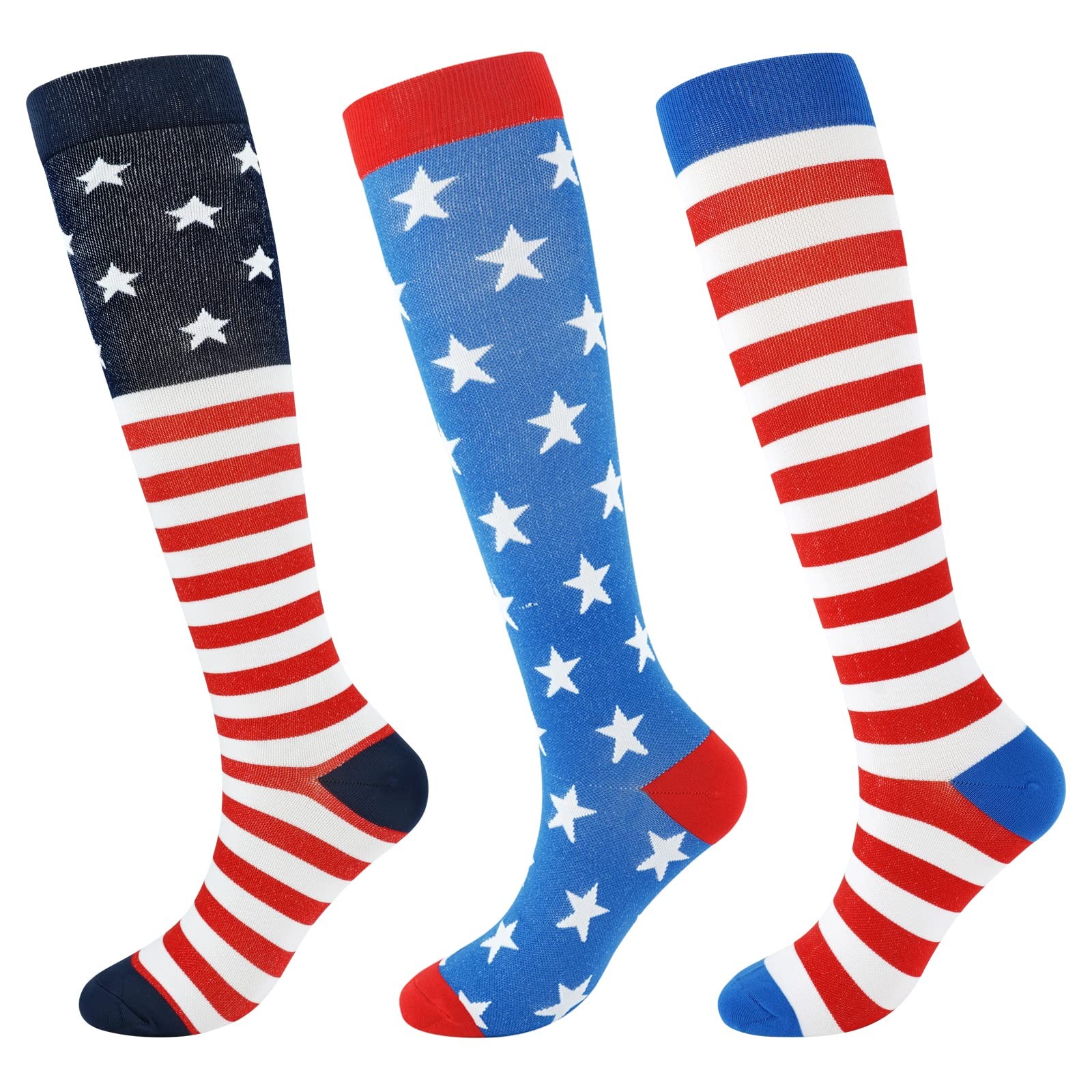 American Flag Compression Socks for Women Patriotic Knee High Socks for 4th o…