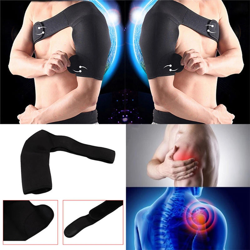 Shoulder Brace Support Compression Sleeve Torn Rotator Cuff Relief Unisex Black