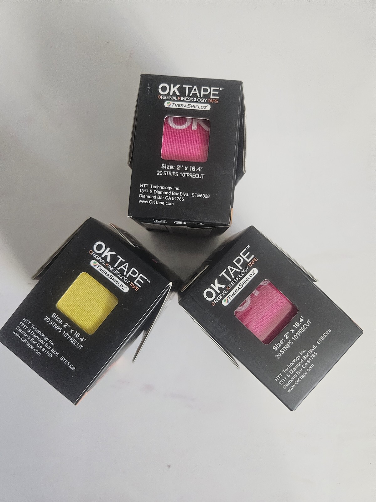OK TAPE Kinesiology Tape 10 inches Precut, Cotton Elastic PINK