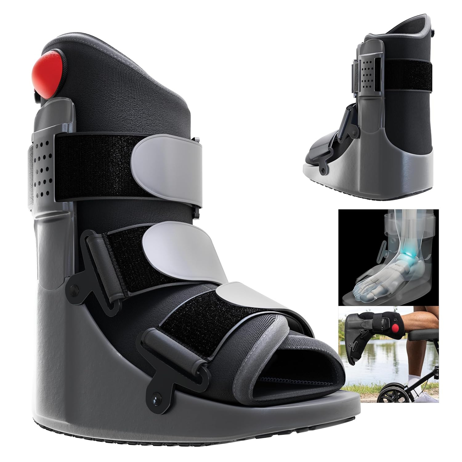 Adjustable Side Pump Fracture Boot – Medical Grade Ankle Brace, XL