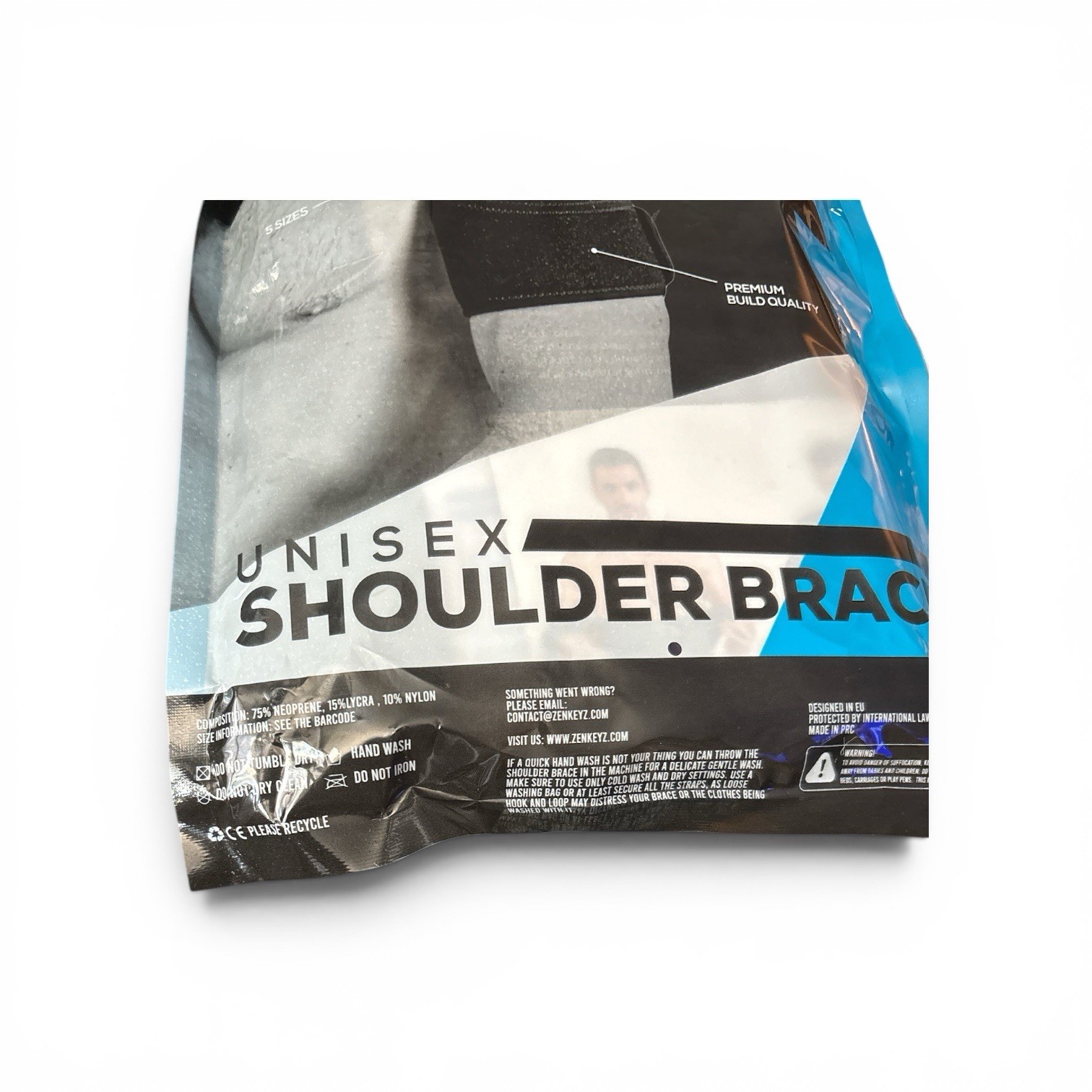 ZENKEYZ Shoulder Brace S/M Unisex Adjustable Rotator Cuff Support Black