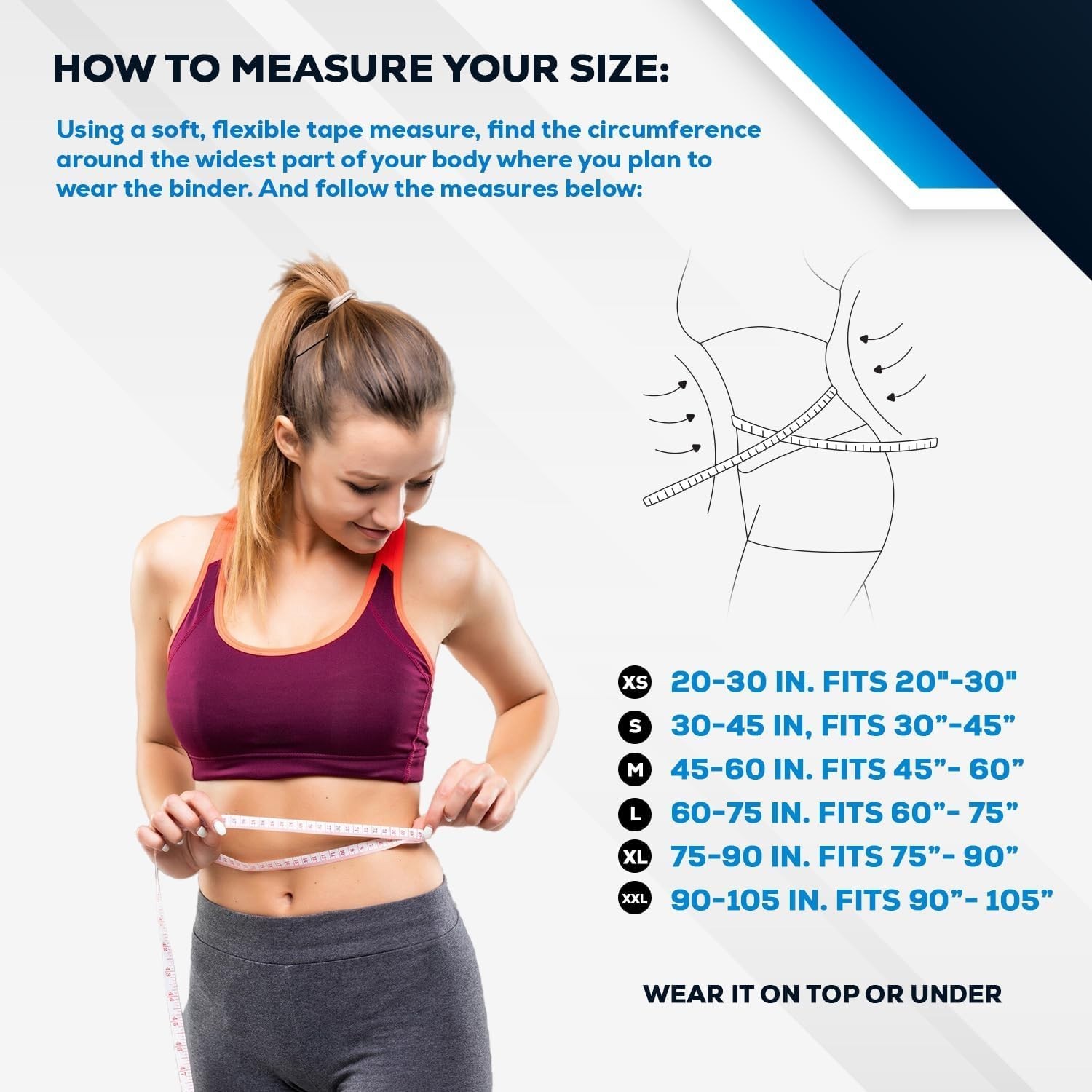 Post Surgery Abdominal Binder – Waist Support Belt for Men & Women – Postpart…