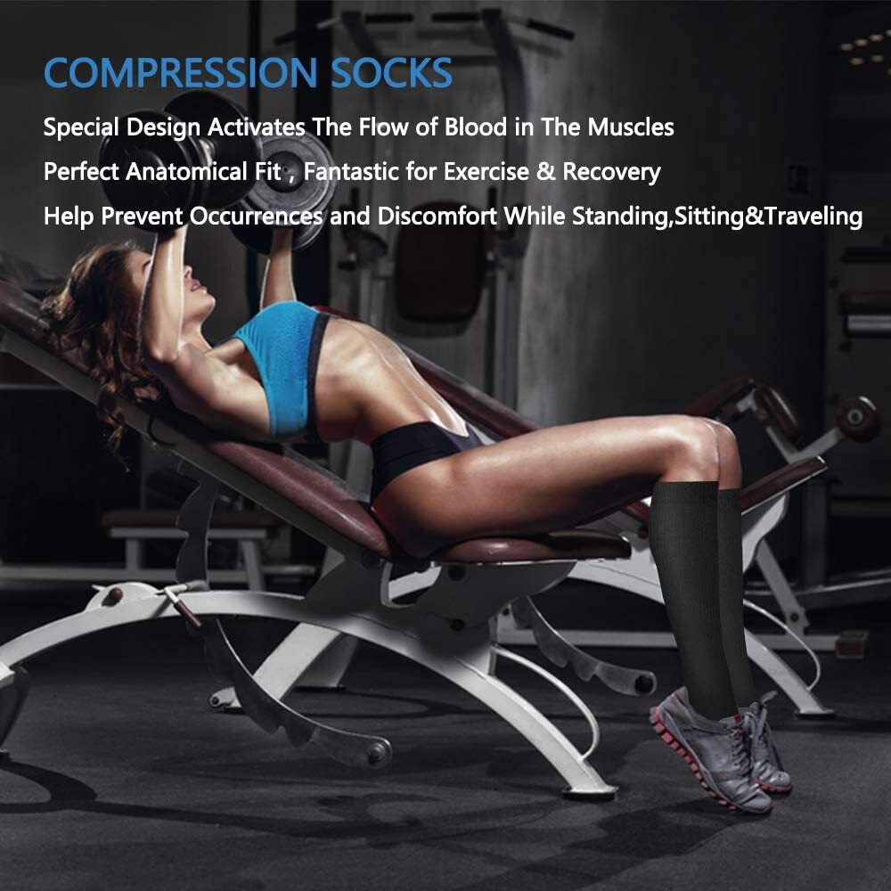 3 Pairs Copper Compression Socks 20-30mmHg Graduated Support Mens Womens S/M-XXL