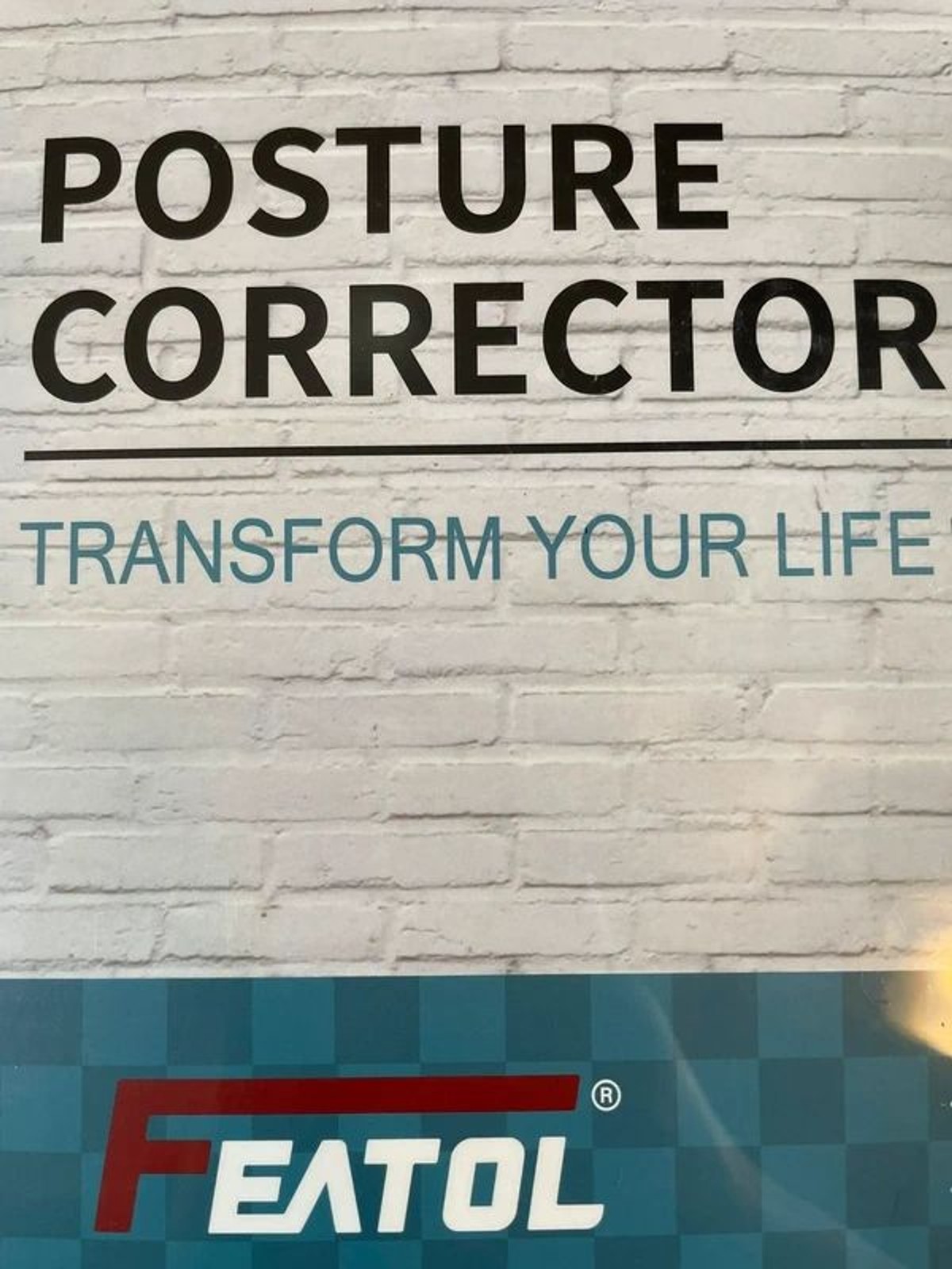 Featol Posture Corrector Back Brace Size M New Sealed Unisex Black Blue