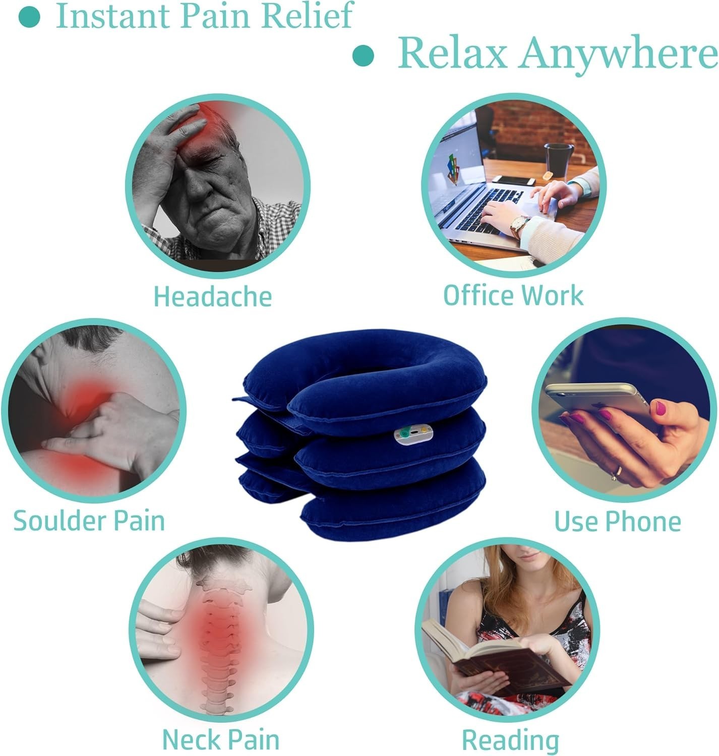 Electric Pump Cervical Neck Traction Device for Neck Pain Relief, One-Click-t…