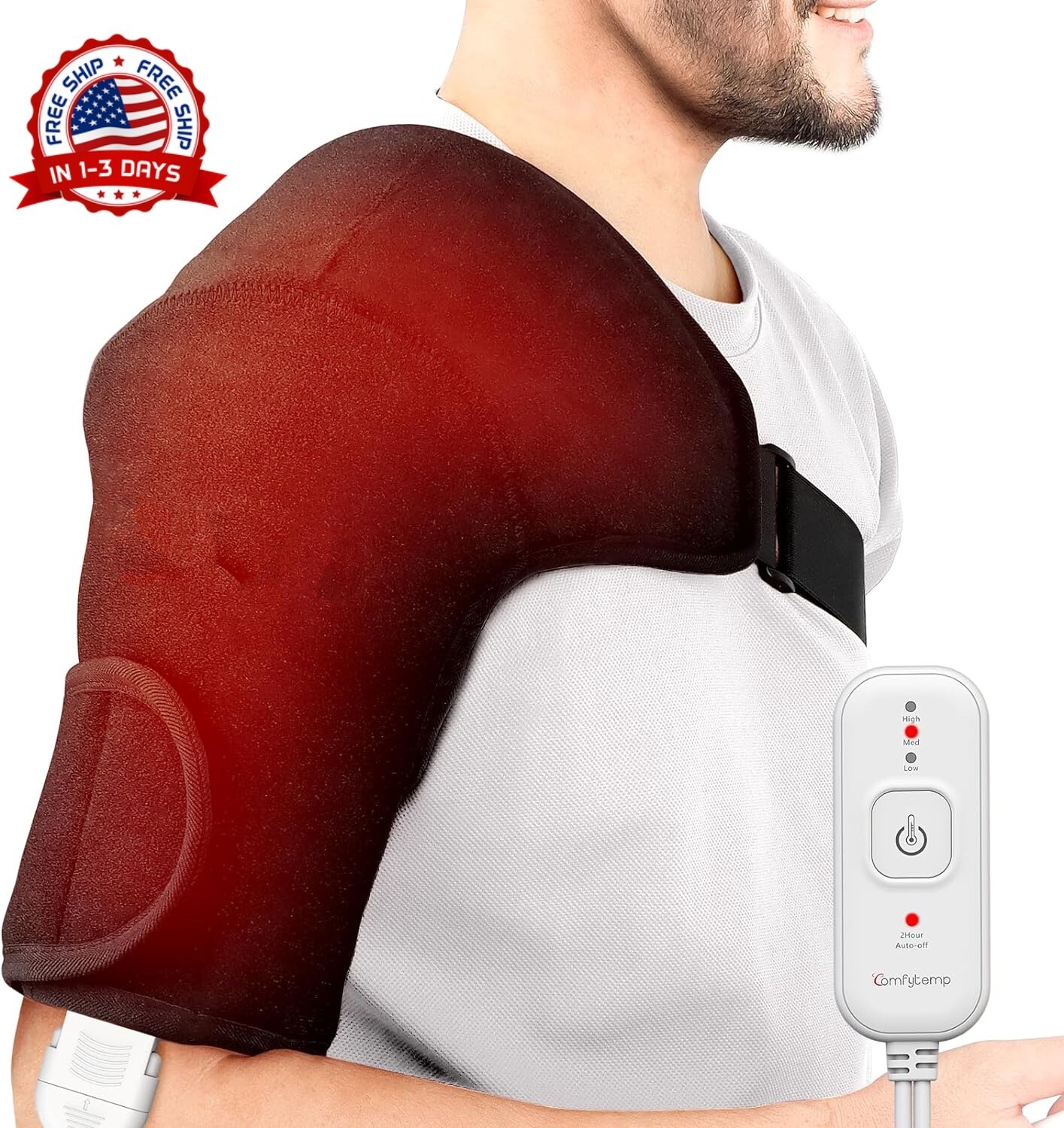 Soporte De Masaje De Hombro Con Calefacción, Fisioterapia, Alivio Del Dolor NEW
