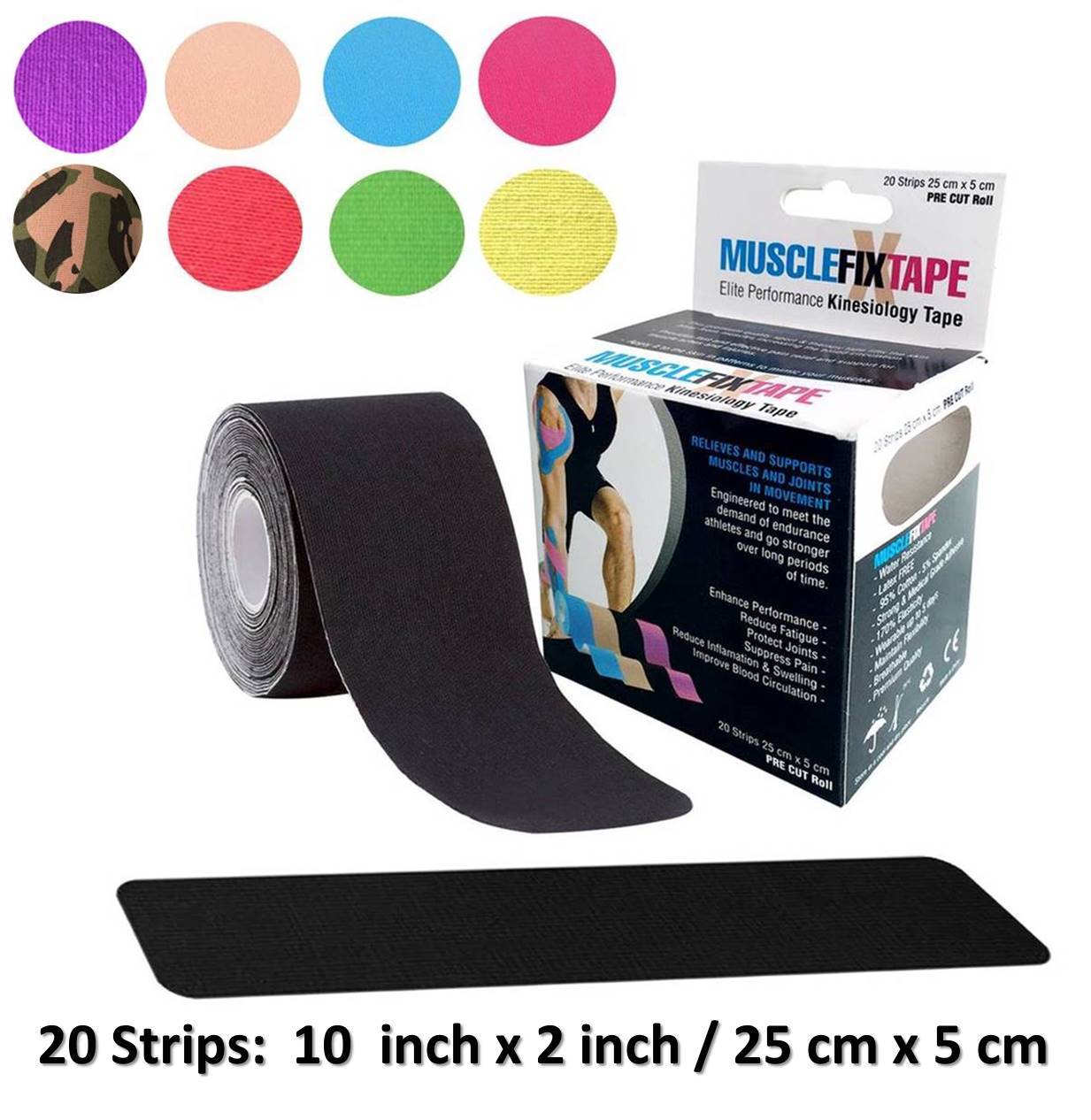 Sports Kinesiology Recovery Precut Tape Roll Athletic Muscle Therapy Pain Relief