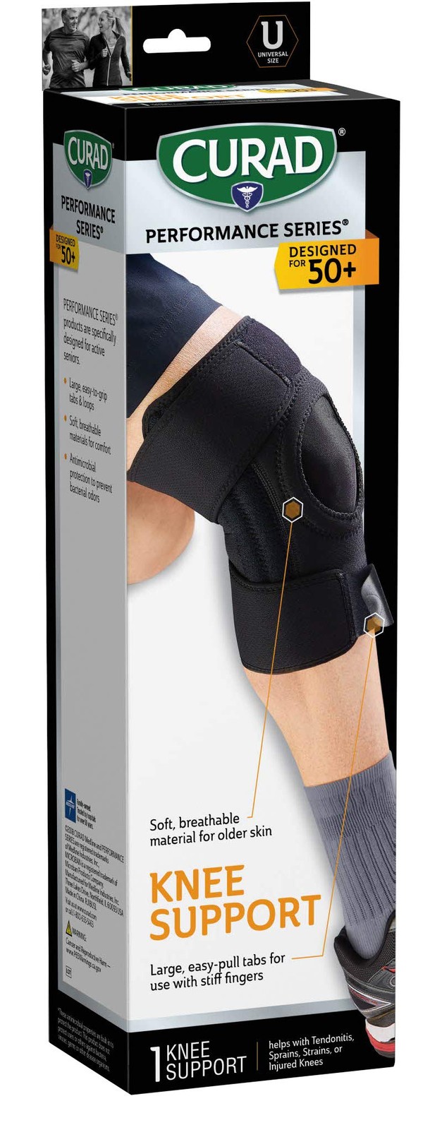 Curad Performance Series Knee Support Designed For Active Seniors 50 Large Easy