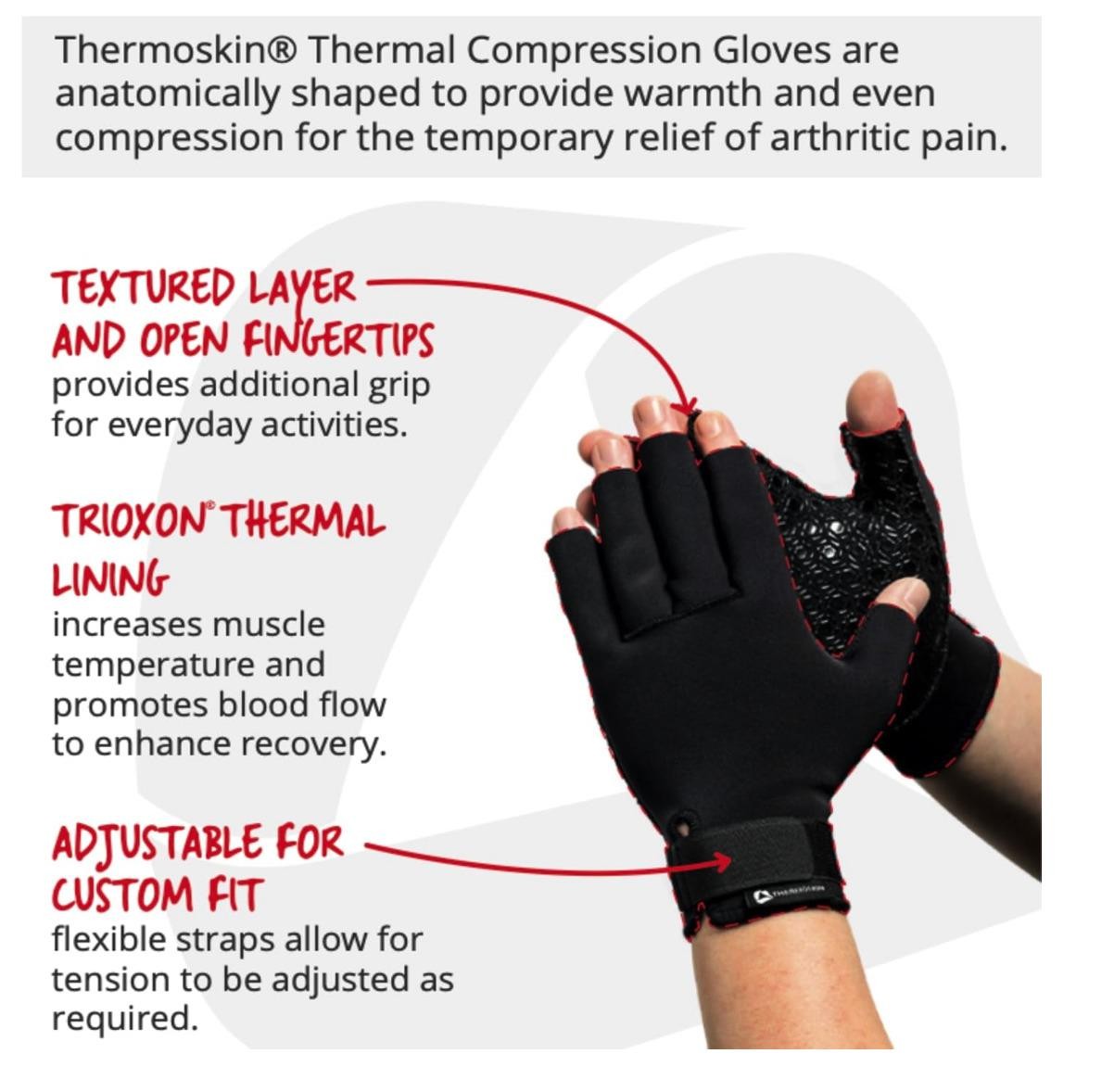 Thermoskin Pair of Arthritic Gloves- small/medium/large