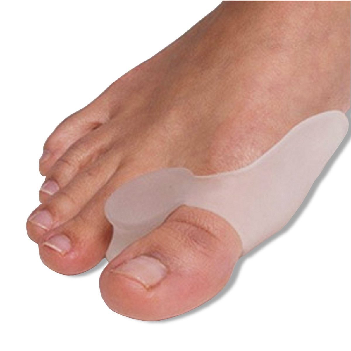 1 Pair Open Toe Gel-Lined Compression Socks And 1 Pr Big Toe Silicone Protector