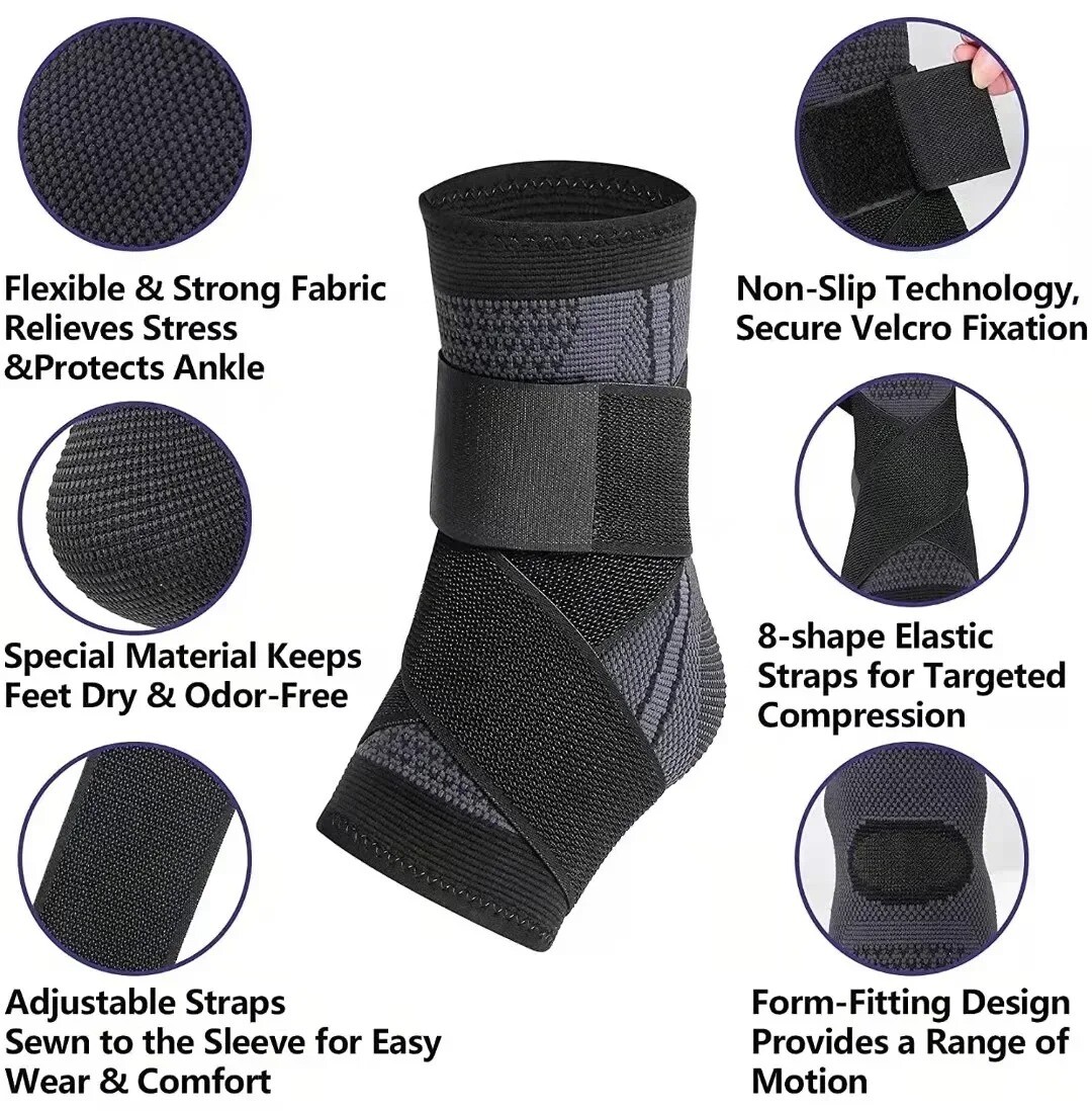 Women Men Adjustable Ankle Support Compression Ankle Brace Protector Sport Strap
