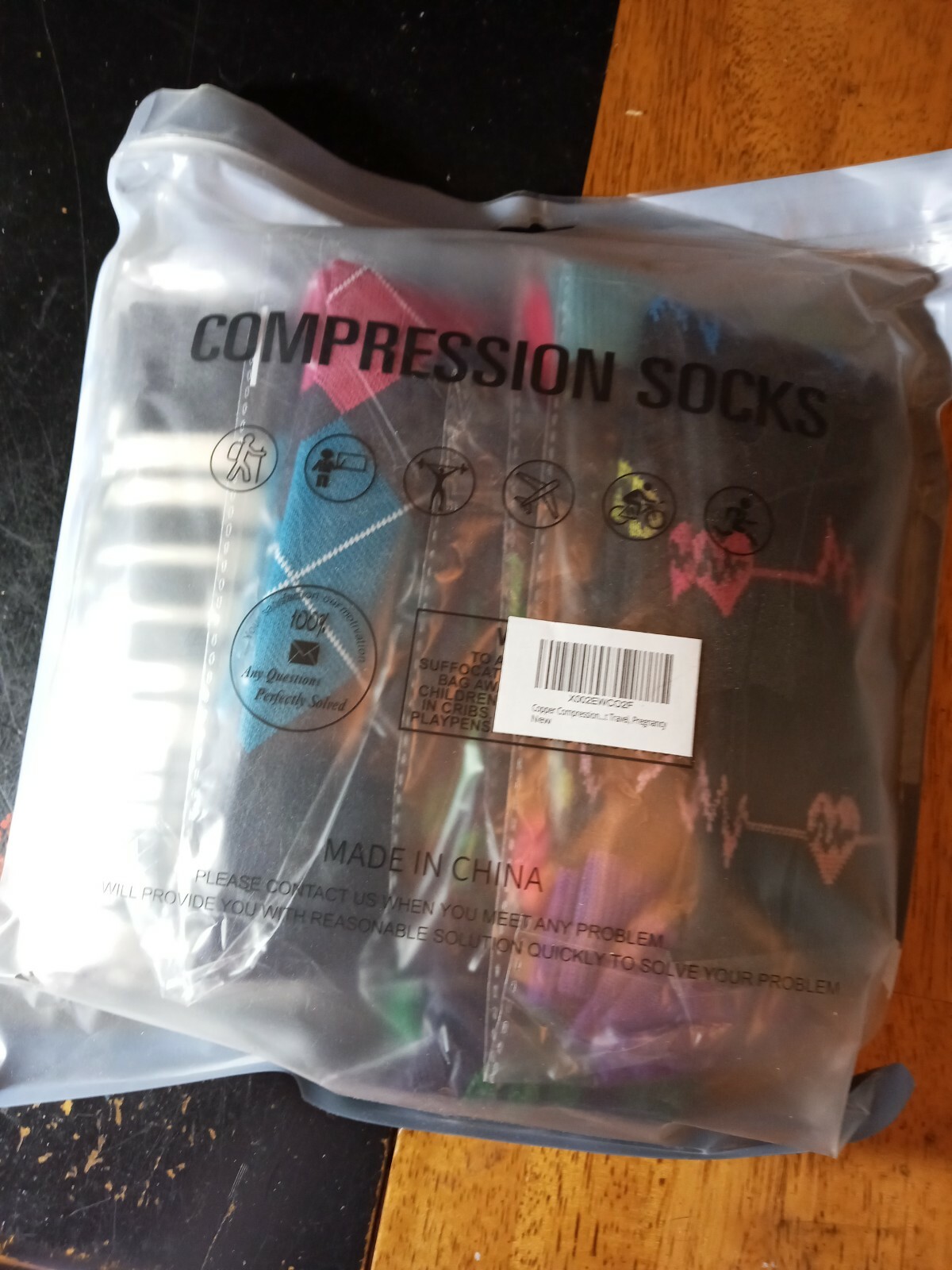 Compression Socks For Womens Men Stocking Running Support Fun colors nib