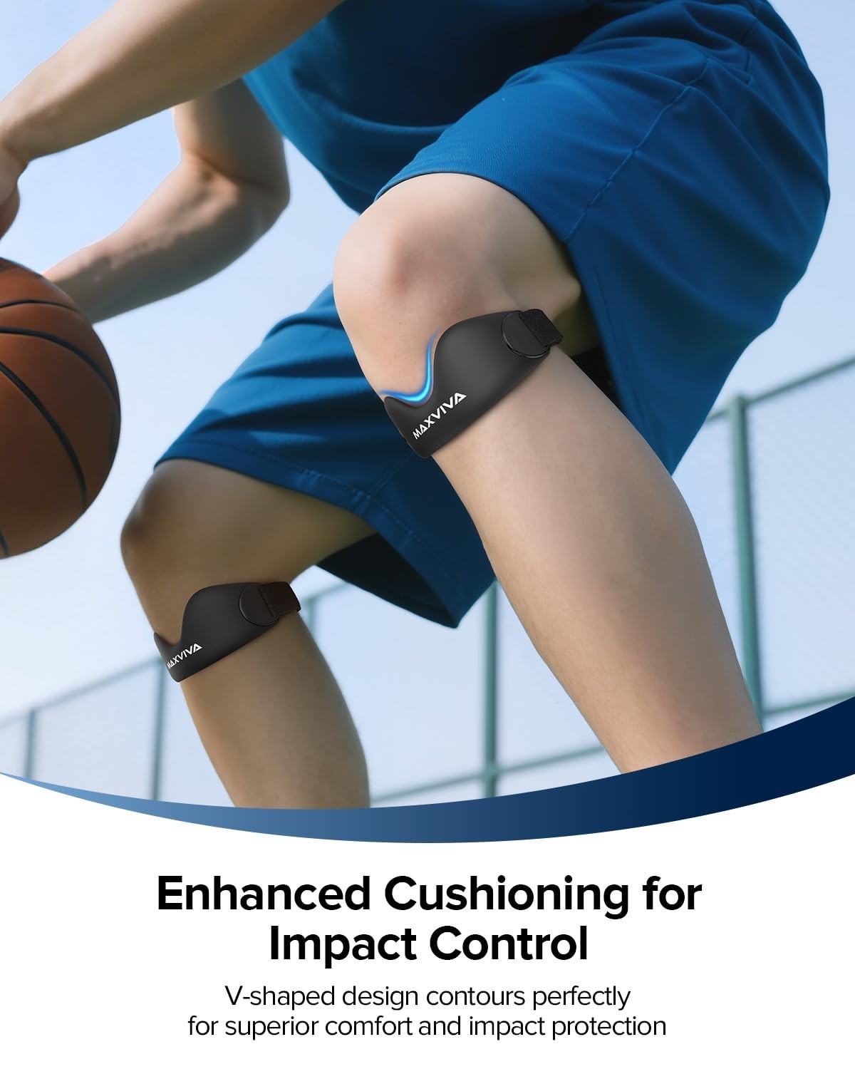 Knee Brace Support Strap 2 Pack for Men & Women – Patella Band for Sports & Pain