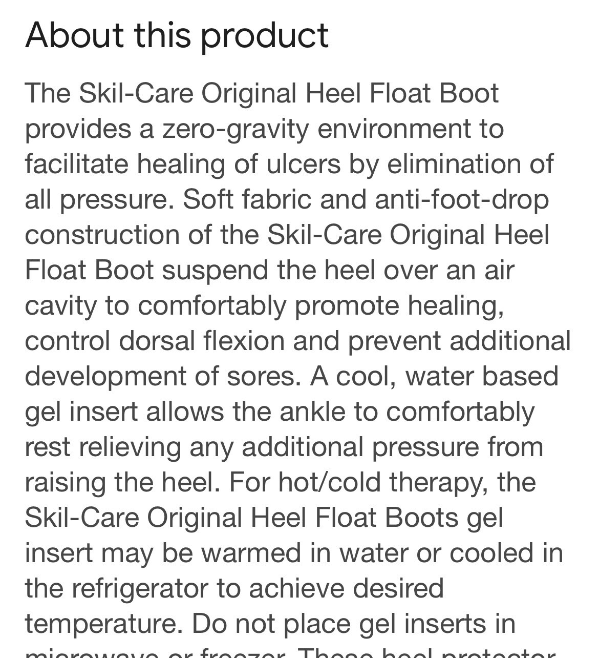 Skil Care Heel Float Medium TOE FOOT SOFT BOOT NEW