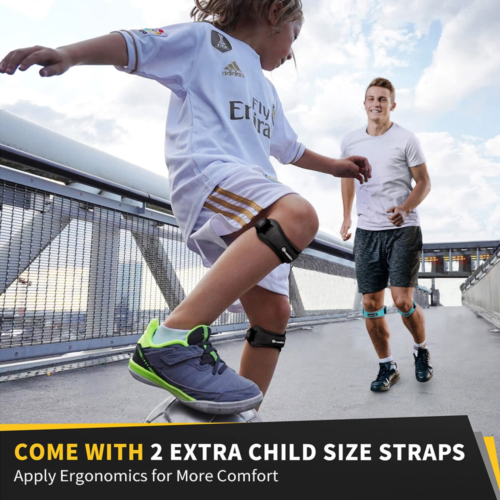 2 Pack Patella Tendon Knee Straps, Knee Brace for Women & Men with Extra Stra…
