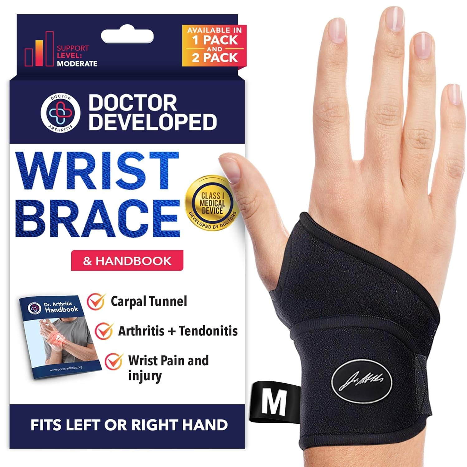 Doctor Developed Wrist Brace, Wrist Wraps for Carpal Tunnel Arthritis, Tendoniti
