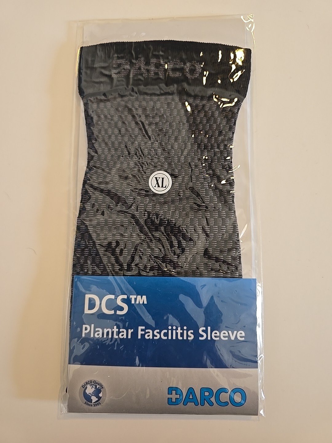 Darco DCS Plantar Fasciitis Sleeve XL Supportive Arch Compression Sleeve Black